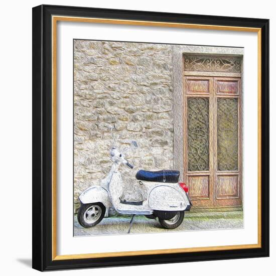 Vespa with Porte Vecchio-Tosh-Framed Art Print