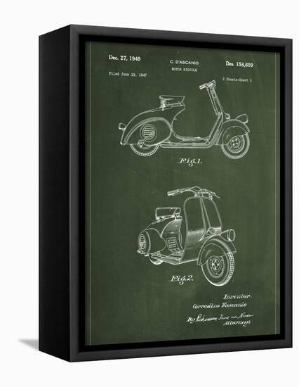 Vespa-Patent-Framed Stretched Canvas