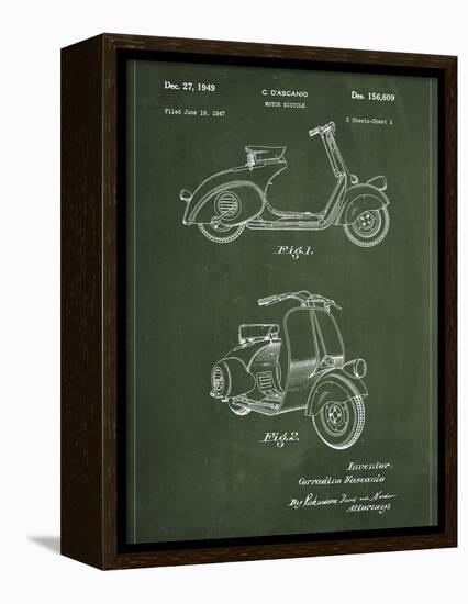 Vespa-Patent-Framed Stretched Canvas