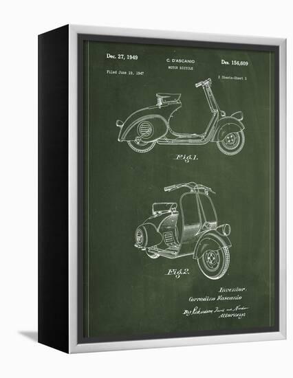 Vespa-Patent-Framed Stretched Canvas