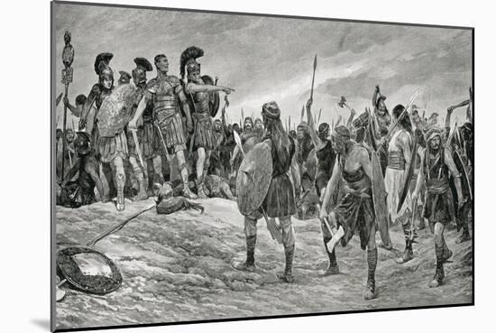 Vespasian Rescued by His Son Titus, Illustration from 'Hutchinson's History of the Nations', c.1910-Richard Caton Woodville-Mounted Giclee Print