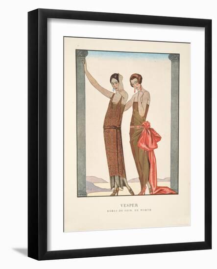 Vesper, from a Collection of Fashion Plates, 1922 (Pochoir Print)-Georges Barbier-Framed Giclee Print