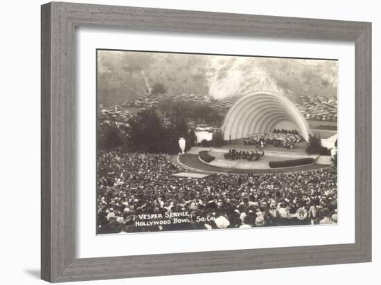 Vesper Service at Hollywood Bowl, Los Angeles, California-null-Framed Art Print