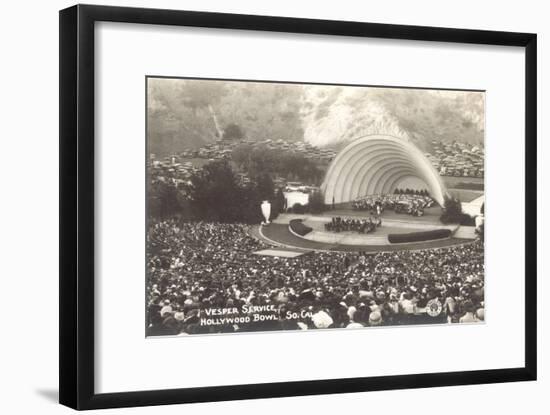 Vesper Service at Hollywood Bowl, Los Angeles, California-null-Framed Art Print