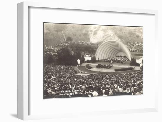 Vesper Service at Hollywood Bowl, Los Angeles, California-null-Framed Art Print