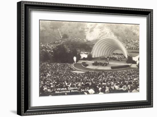 Vesper Service at Hollywood Bowl, Los Angeles, California-null-Framed Art Print