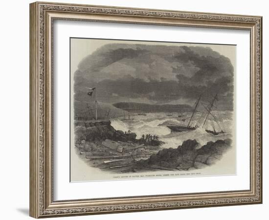 Vessels Ashore in Batten Bay, Plymouth Sound, During the Late Gale-null-Framed Giclee Print