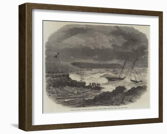 Vessels Ashore in Batten Bay, Plymouth Sound, During the Late Gale-null-Framed Giclee Print