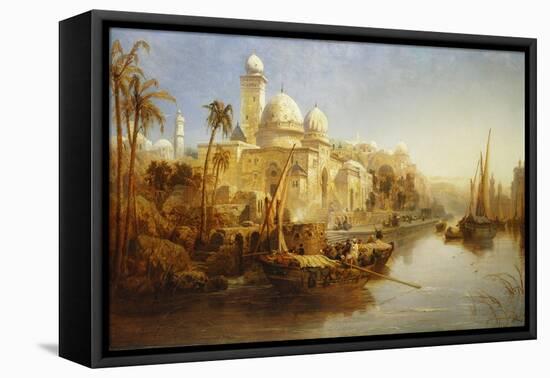 Vessels Moored at the Steps of a Moorish Palace, 1875-James Webb-Framed Premier Image Canvas