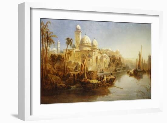 Vessels Moored at the Steps of a Moorish Palace-James Webb-Framed Giclee Print