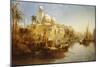 Vessels Moored at the Steps of a Moorish Palace-James Webb-Mounted Giclee Print