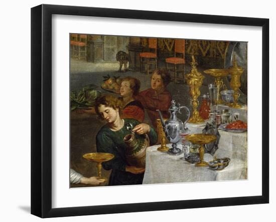 Vessels of Gold and Silver, Detail from Allegory of Four Elements-Jan Brueghel the Elder-Framed Giclee Print