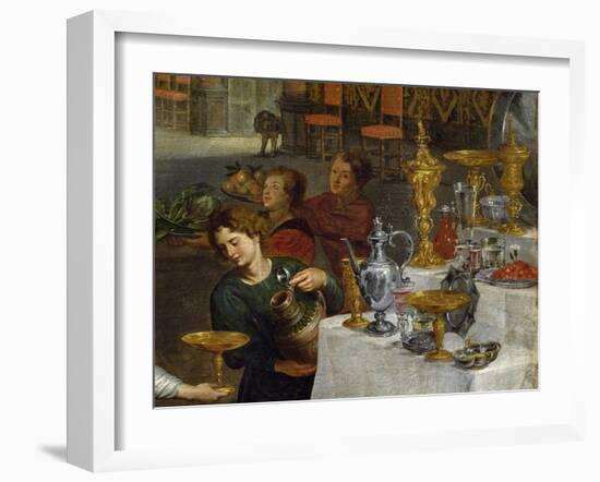 Vessels of Gold and Silver, Detail from Allegory of Four Elements-Jan Brueghel the Elder-Framed Giclee Print