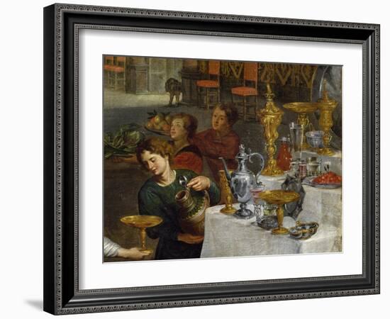 Vessels of Gold and Silver, Detail from Allegory of Four Elements-Jan Brueghel the Elder-Framed Giclee Print