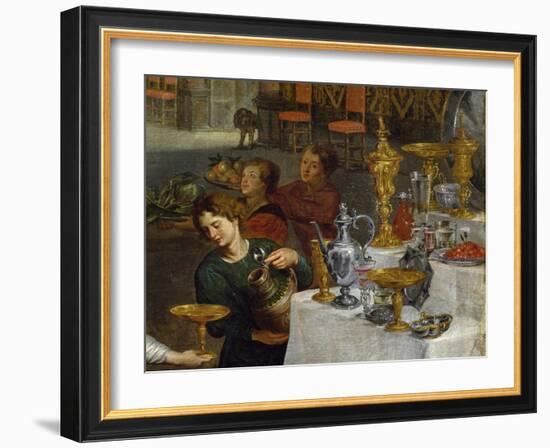 Vessels of Gold and Silver, Detail from Allegory of Four Elements-Jan Brueghel the Elder-Framed Giclee Print