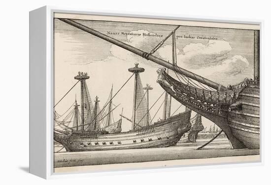 Vessels of the Dutch West India Company-Wenceslaus Hollar-Framed Premier Image Canvas