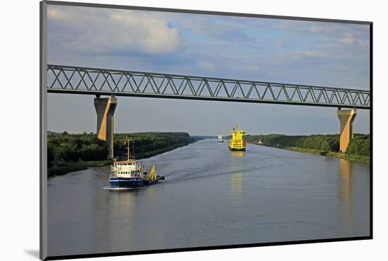 Vessels on Kiel Canal near Brunsbuttel, Schleswig-Holstein, Germany, Europe-Hans-Peter Merten-Mounted Photographic Print