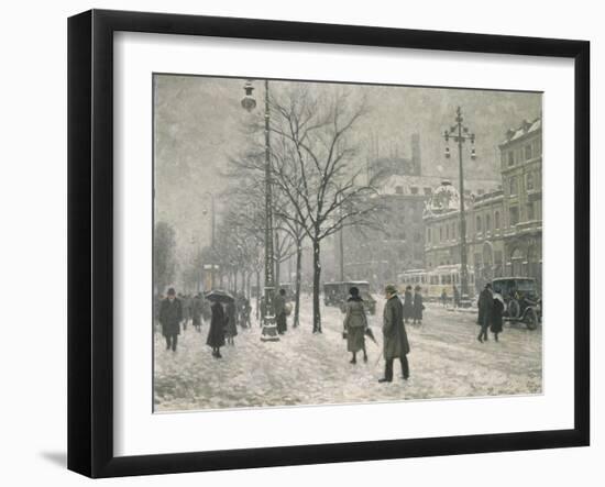 Vesterbro Passage in Copenhagen in Winter, 1919-Paul Fischer-Framed Giclee Print