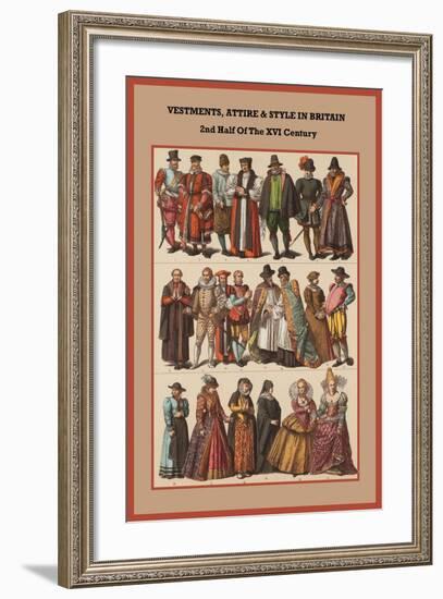 Vestments, Attire and Style in Britain 2nd Half of the XVI Century-Friedrich Hottenroth-Framed Art Print