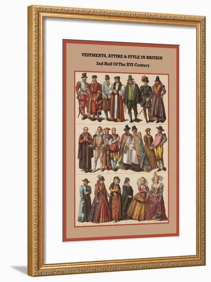 Vestments, Attire and Style in Britain 2nd Half of the XVI Century-Friedrich Hottenroth-Framed Art Print