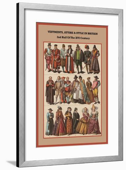 Vestments, Attire and Style in Britain 2nd Half of the XVI Century-Friedrich Hottenroth-Framed Art Print