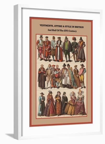 Vestments, Attire and Style in Britain 2nd Half of the XVI Century-Friedrich Hottenroth-Framed Art Print