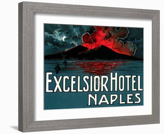 Vesuvius, Excelsior Hotel, Naples-null-Framed Art Print