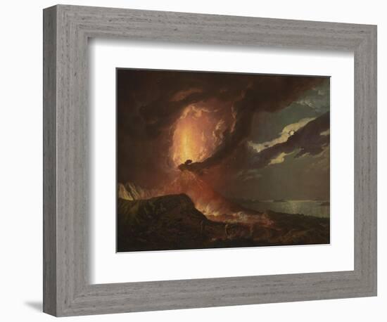 Vesuvius in Eruption, with a View over the Islands in the Bay of Naples-Joseph Wright of Derby-Framed Giclee Print