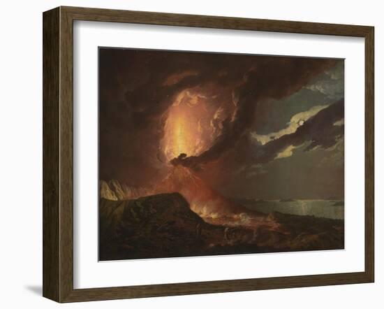 Vesuvius in Eruption, with a View over the Islands in the Bay of Naples-Joseph Wright of Derby-Framed Giclee Print