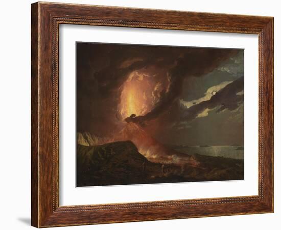 Vesuvius in Eruption, with a View over the Islands in the Bay of Naples-Joseph Wright of Derby-Framed Giclee Print