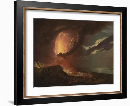 Vesuvius in Eruption, with a View over the Islands in the Bay of Naples-Joseph Wright of Derby-Framed Giclee Print