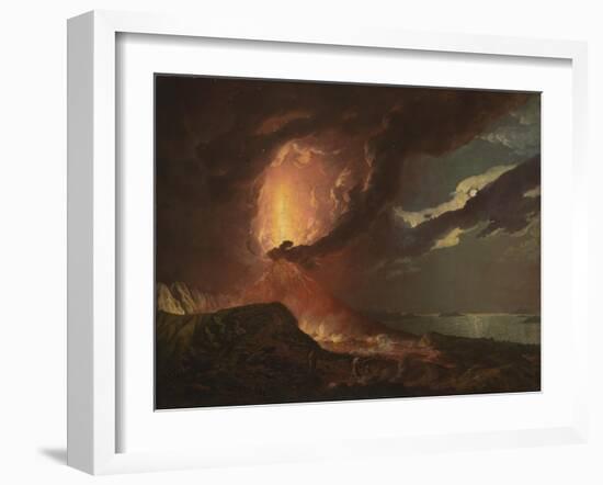 Vesuvius in Eruption, with a View over the Islands in the Bay of Naples-Joseph Wright of Derby-Framed Giclee Print