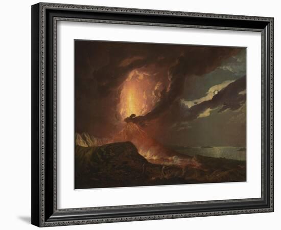 Vesuvius in Eruption, with a View over the Islands in the Bay of Naples-Joseph Wright of Derby-Framed Giclee Print