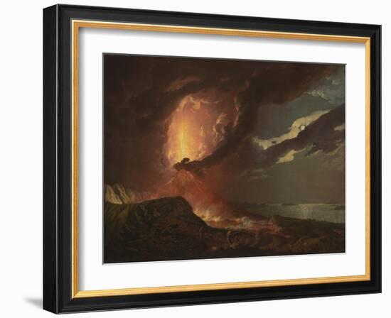 Vesuvius in Eruption, with a View over the Islands in the Bay of Naples-Joseph Wright of Derby-Framed Giclee Print