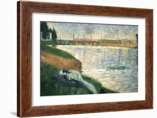 Vetements Sur L'Herbe (Clothes on the Grass), 1883-Georges Seurat-Framed Giclee Print