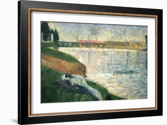 Vetements Sur L'Herbe (Clothes on the Grass), 1883-Georges Seurat-Framed Giclee Print