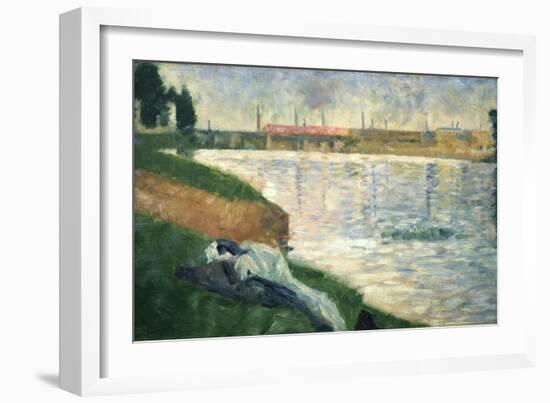 Vetements Sur L'Herbe (Clothes on the Grass), 1883-Georges Seurat-Framed Giclee Print