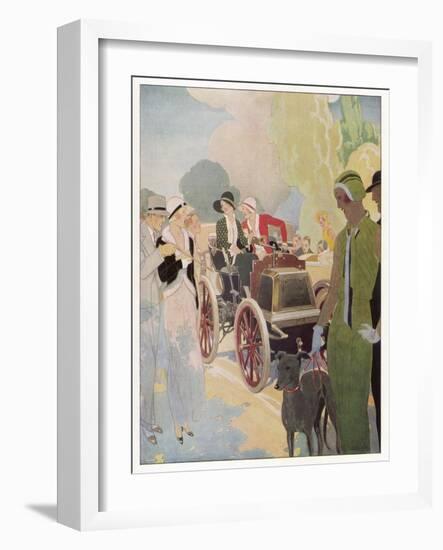 Veteran Car is Admired by Passers-By in the Champs Elysees Paris-Ren? Vincent-Framed Art Print