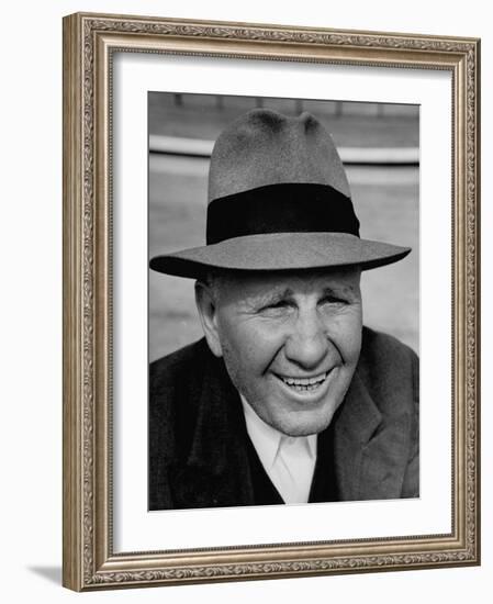 Veteran Horse Trainer Jim Fitzsimmons, Smiling-Carl Mydans-Framed Photographic Print