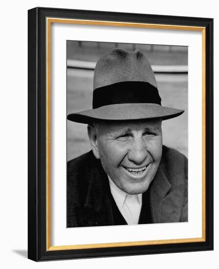 Veteran Horse Trainer Jim Fitzsimmons, Smiling-Carl Mydans-Framed Photographic Print