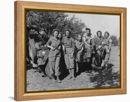 Veteran U.S. Army Nurses after Arriving in France on August 12, 1944-null-Framed Stretched Canvas