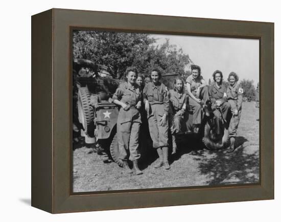 Veteran U.S. Army Nurses after Arriving in France on August 12, 1944-null-Framed Stretched Canvas