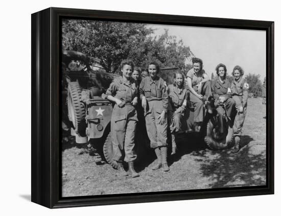 Veteran U.S. Army Nurses after Arriving in France on August 12, 1944-null-Framed Stretched Canvas