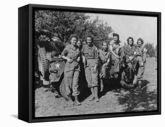 Veteran U.S. Army Nurses after Arriving in France on August 12, 1944-null-Framed Stretched Canvas