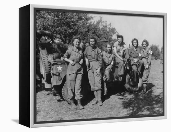 Veteran U.S. Army Nurses after Arriving in France on August 12, 1944-null-Framed Stretched Canvas