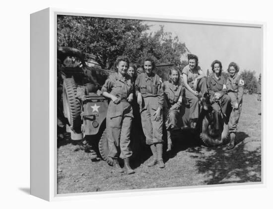 Veteran U.S. Army Nurses after Arriving in France on August 12, 1944-null-Framed Stretched Canvas