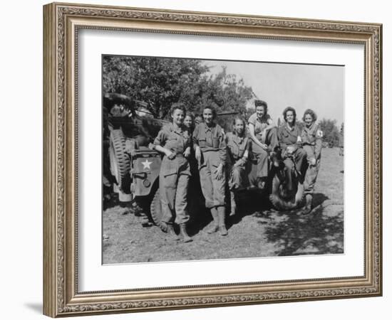 Veteran U.S. Army Nurses after Arriving in France on August 12, 1944-null-Framed Photo