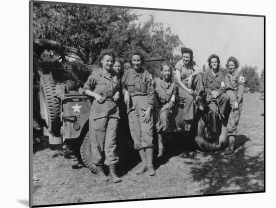 Veteran U.S. Army Nurses after Arriving in France on August 12, 1944-null-Mounted Photo