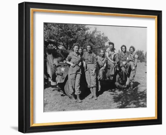 Veteran U.S. Army Nurses after Arriving in France on August 12, 1944-null-Framed Photo