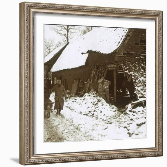 Veterinary station for horses, Calonne, northern France, c1914-c1918-Unknown-Framed Photographic Print
